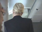 Blonde Flight Attendant and Asian Guy