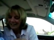 Milf sucking cock in his car